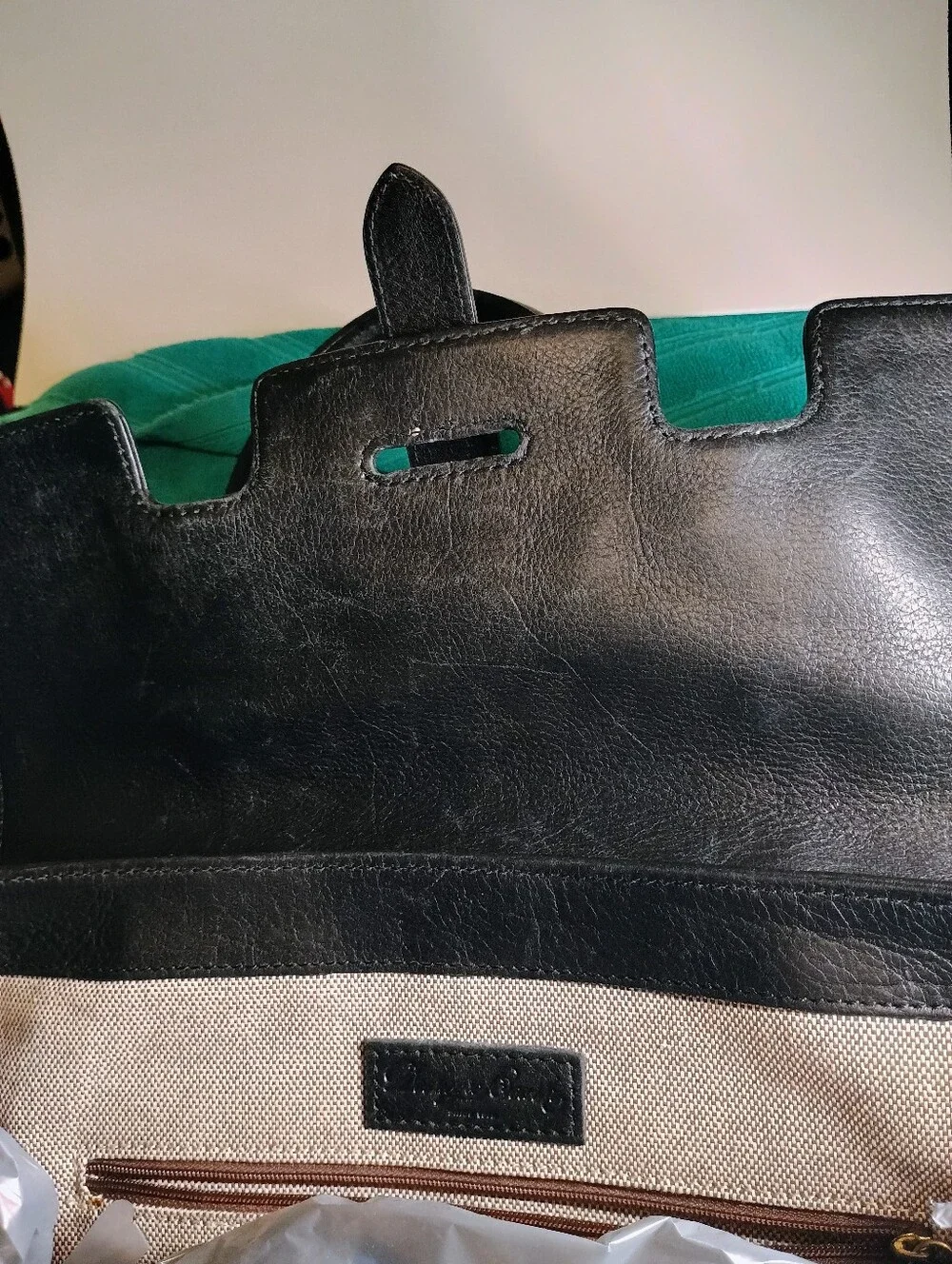 Dooney & Bourke Black Medium Priscilla Tumbled Leather Messenger Satchel